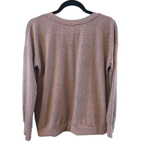 Mondetta Pink Purple Leopard Print Tunic Shirt S lightweight cozy loungewear - Picture 2 of 5